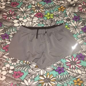 Gray NIKE Dri-fit Tempo running shorts